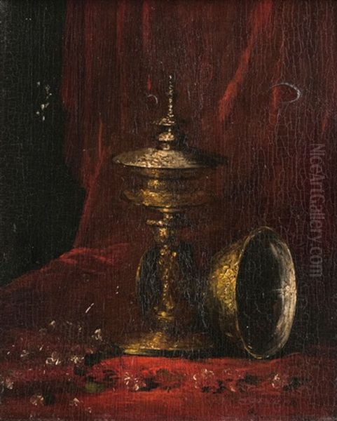 Still Life With Goblet Oil Painting by Germain Theodore Ribot