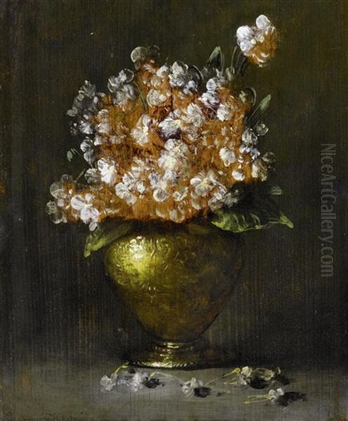 Blumen In Einer Vase Oil Painting by Germain Theodore Ribot