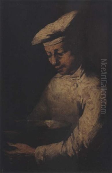 Le Petit Patissier Oil Painting by Germain Theodore Ribot