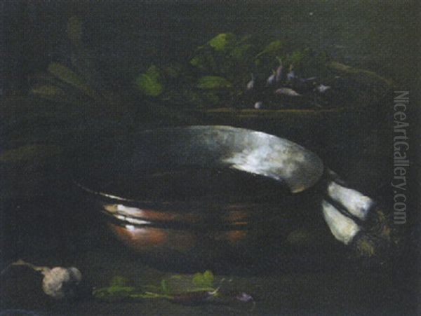 Nature Morte Aux Radis Oil Painting by Germain Theodore Ribot