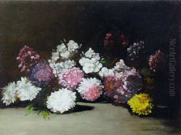 Chrysanthemums And Other Flowers by Germain Theodore Ribot