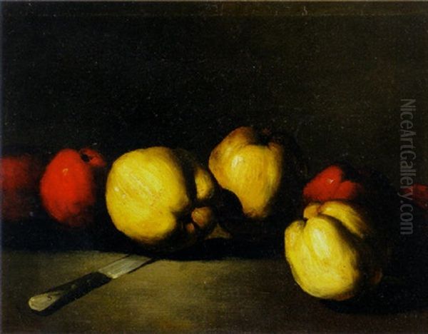 Still Life Of Apples Oil Painting by Germain Theodore Ribot