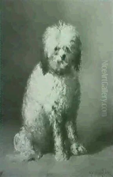 Le Chien Oil Painting by Germain Theodore Ribot