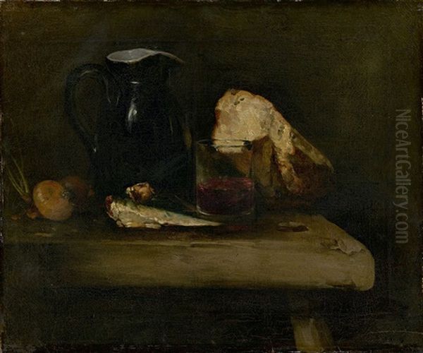 Still Life Oil Painting by Theodule Ribot