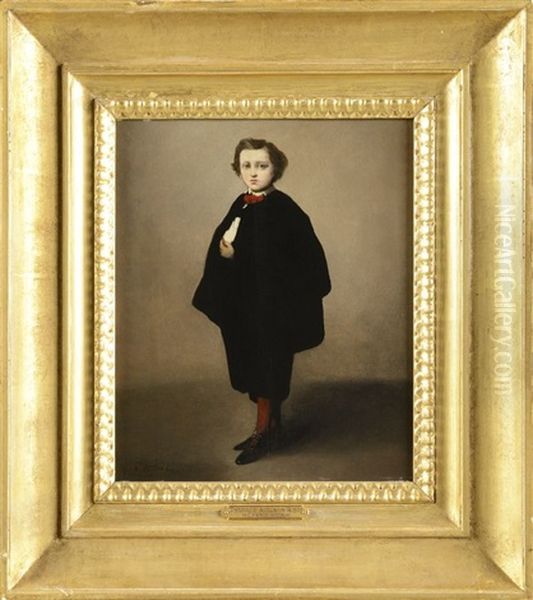 Portrait Du Prince Imperial Enfant Oil Painting by Theodule Ribot