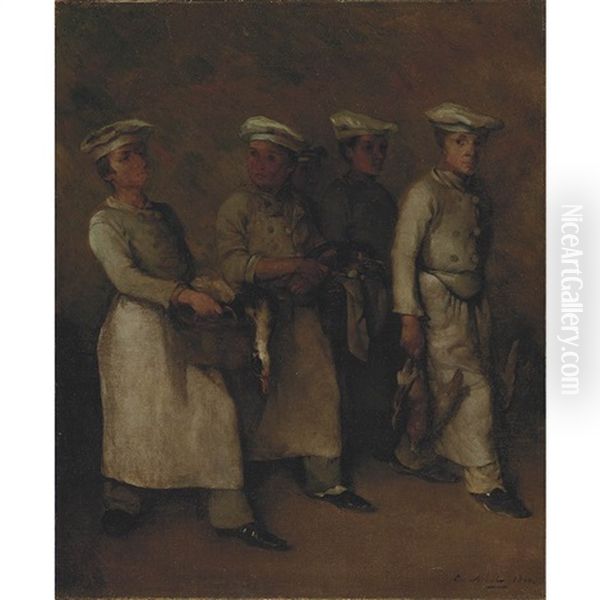 The Young Chefs Oil Painting by Theodule Ribot