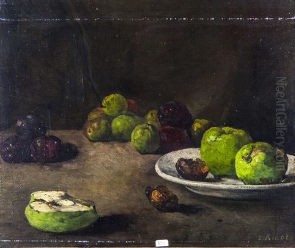 Nature Morte Aux Coings Oil Painting by Theodule Ribot