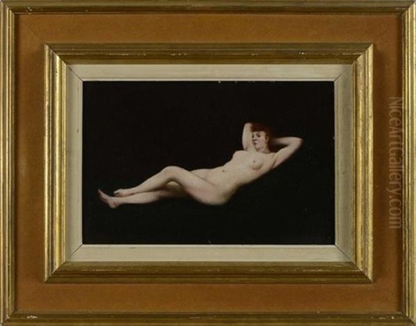 Portrait De Femme Nue Allongee Oil Painting by Theodule Ribot