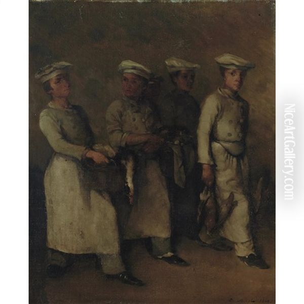 The Young Chefs Oil Painting by Theodule Ribot