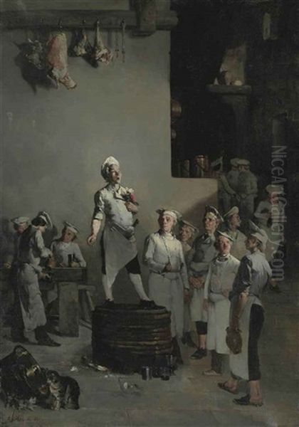 La Fete Du Chef Oil Painting by Theodule Ribot