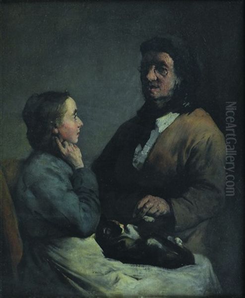 Le Chat Malade Oil Painting by Theodule Ribot