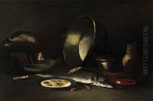 Nature Morte Oil Painting by Theodule Ribot