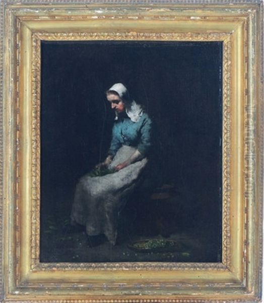 A Woman Seated Oil Painting by Theodule Ribot