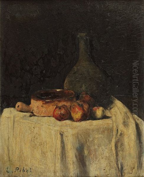 Nature Morte Au Pichet Et Fruits Oil Painting by Theodule Ribot