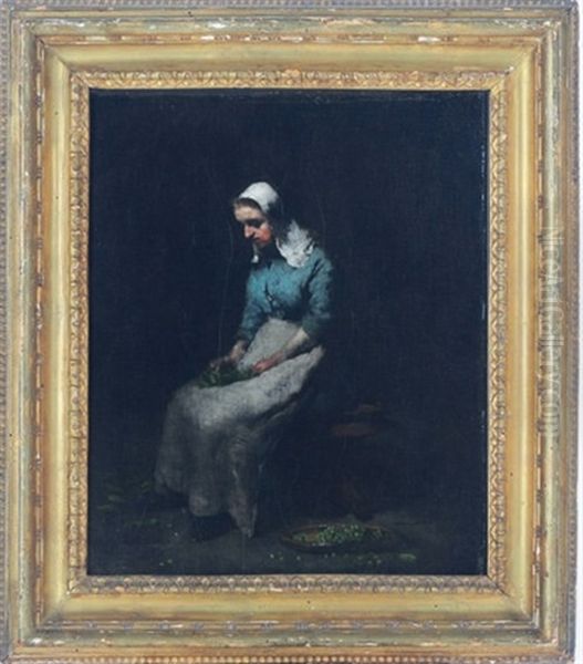 A Woman Seated Oil Painting by Theodule Ribot