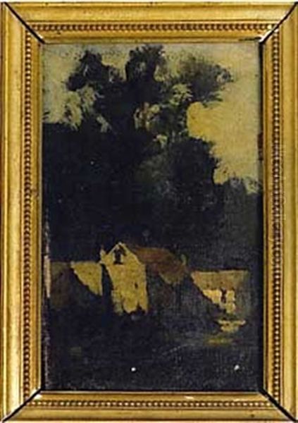 Paysage De Campagne (+ Another Similar; 2 Works) Oil Painting by Theodule Ribot