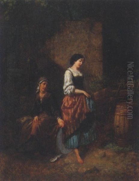 Eine Kleine Spende Oil Painting by Theodule Ribot