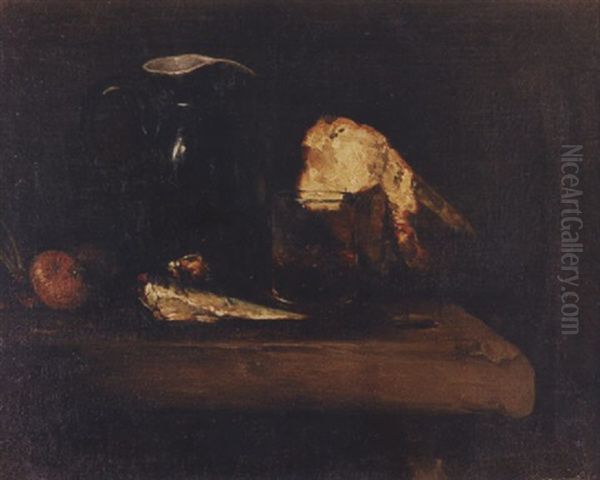 Stilleben Oil Painting by Theodule Ribot