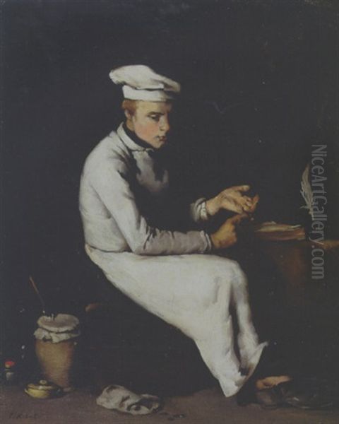 The Accountant Cook Oil Painting by Theodule Ribot