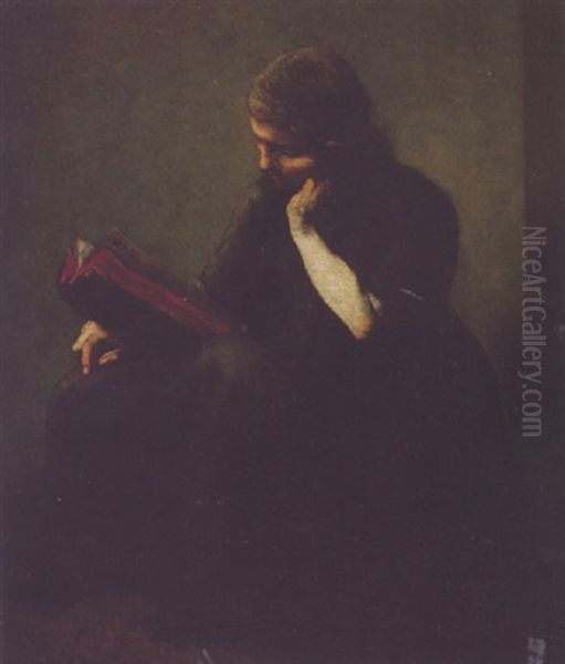 Pensive Woman Oil Painting by Theodule Ribot