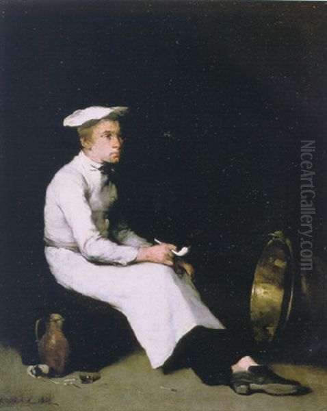 The Young Cook Oil Painting by Theodule Ribot