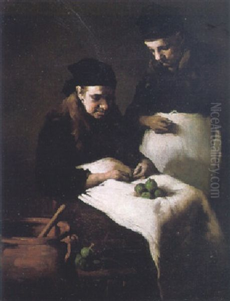 The Two Servants Oil Painting by Theodule Ribot