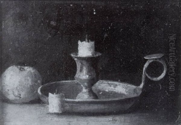 Nature Morte Au Bougeoir Oil Painting by Theodule Ribot