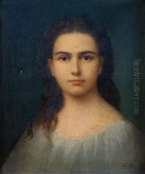 Portrait De Jeune Fille En Buste by Louis Gustave Ricard