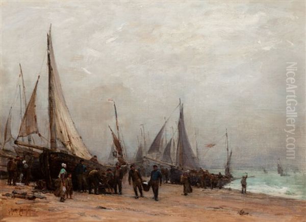 Work On The Shore Oil Painting by Georges Ricard-Cordingley