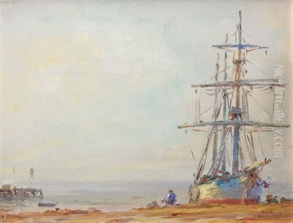 Retour D'islande, Dunkerque Oil Painting by Georges Ricard-Cordingley