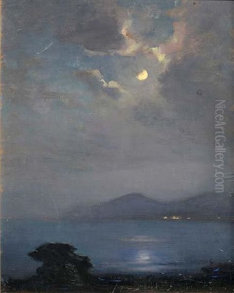 Clair De Lune Sur Cannes, Esterel Oil Painting by Georges Ricard-Cordingley