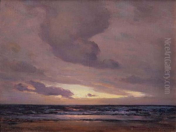 Crepuscule Troue De Soleil Dans Les Nuages Oil Painting by Georges Ricard-Cordingley