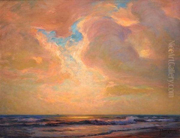 Trouee De Lumiere Sur La Cote D'opale Oil Painting by Georges Ricard-Cordingley