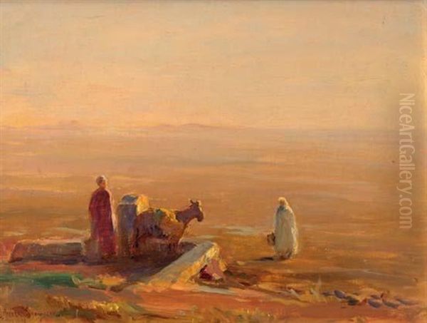 Etude Pour La Source (maroc, 1934)(study) Oil Painting by Georges Ricard-Cordingley