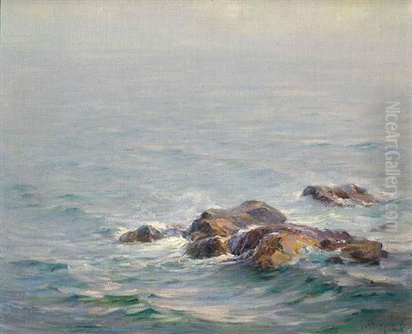 Vagues En Bretagne Oil Painting by Georges Ricard-Cordingley