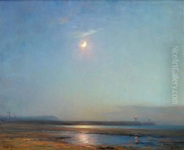 Clair De Lune, Plage De Boulogne by Georges Ricard-Cordingley