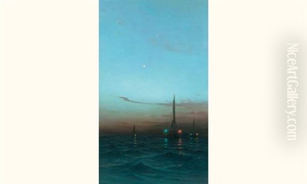 Nocturne En Mer Oil Painting by Georges Ricard-Cordingley