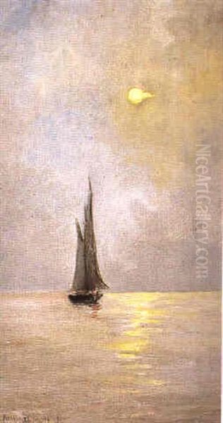 Bateau Au Clair De Lune Oil Painting by Georges Ricard-Cordingley