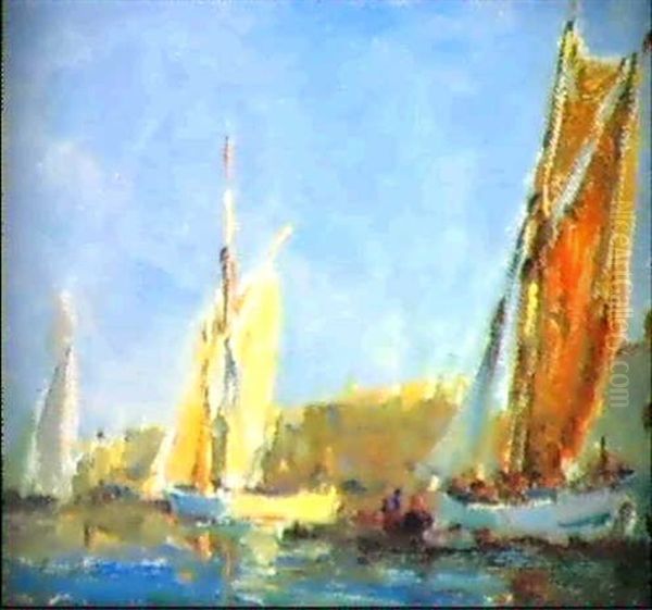 Port Mediterraneen Oil Painting by Georges Ricard-Cordingley