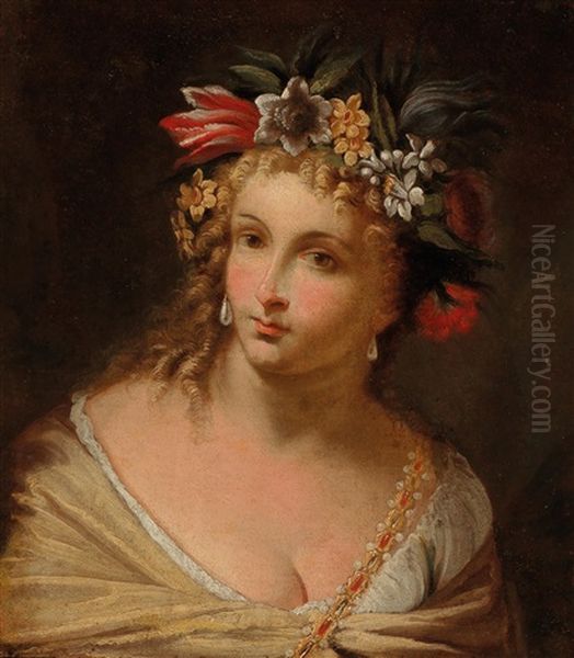 Flora Oil Painting by Pietro Ricchi