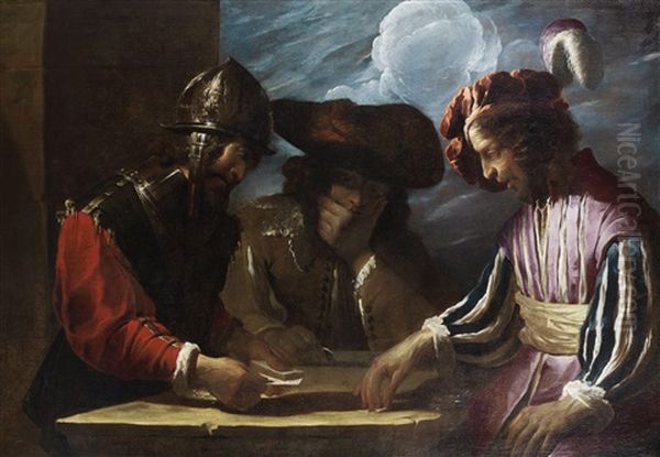 The Card Players Oil Painting by Pietro Ricchi