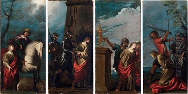 Sant'agnese: Quattro Episodi Della Sua Vita (set Of 4) Oil Painting by Pietro Ricchi