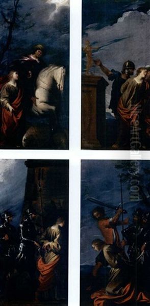 Quattro Episodi Della Storia Di Sant'agnese (set Of 4) Oil Painting by Pietro Ricchi