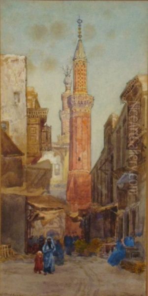 A Street Scene In Cairo Oil Painting by William Henry James Boot