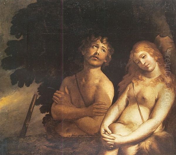 Adam Et Eve Apres Le Peche Originel Oil Painting by Pietro Ricchi