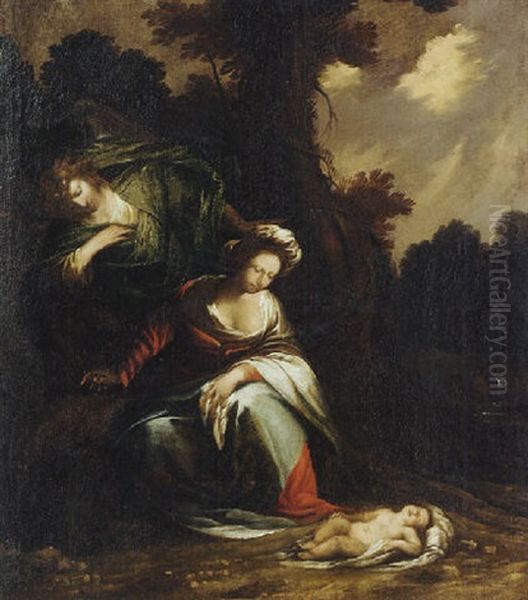 Hagar And The Angel Oil Painting by Pietro Ricchi