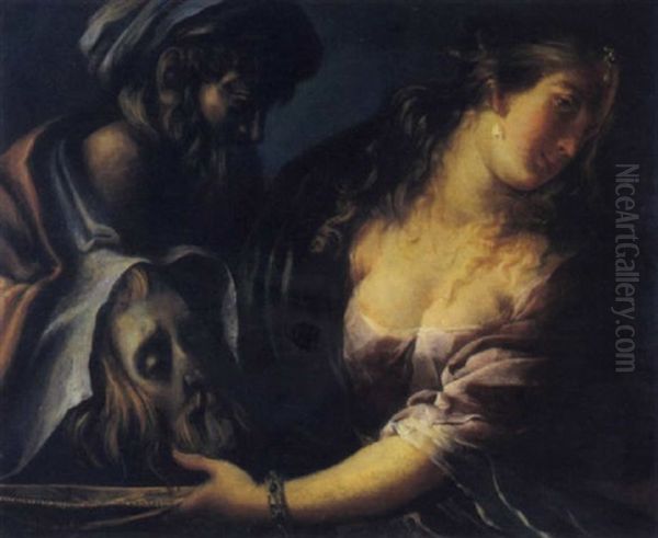 Salome Et La Tete De Saint-jean Baptiste Oil Painting by Pietro Ricchi