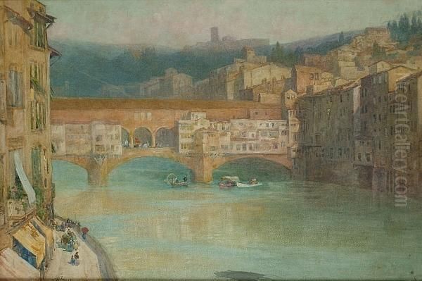 Ponte Vecchio, Florence Oil Painting by William Henry James Boot