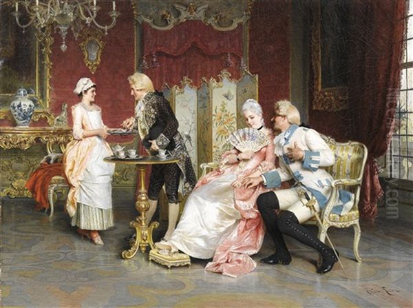 Nachmittagstee Oil Painting by Arturo Ricci