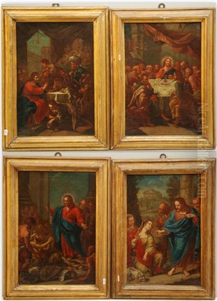 Scene Della Vita Di Cristo (4 Works) Oil Painting by Filippo Ricci